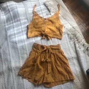Mustard Yellow tank and shorts set! 🌻